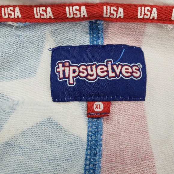 Tipsy Elves USA Onesie American Flag Patriotic Jumpsuit Stars Stripes XL - Picture 9 of 10